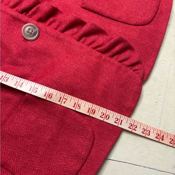 J Crew Fiona Womens Pinkish Red Wool Herringbone Sport Coat Blazer Jacket Size 2 - Picture 4 of 6